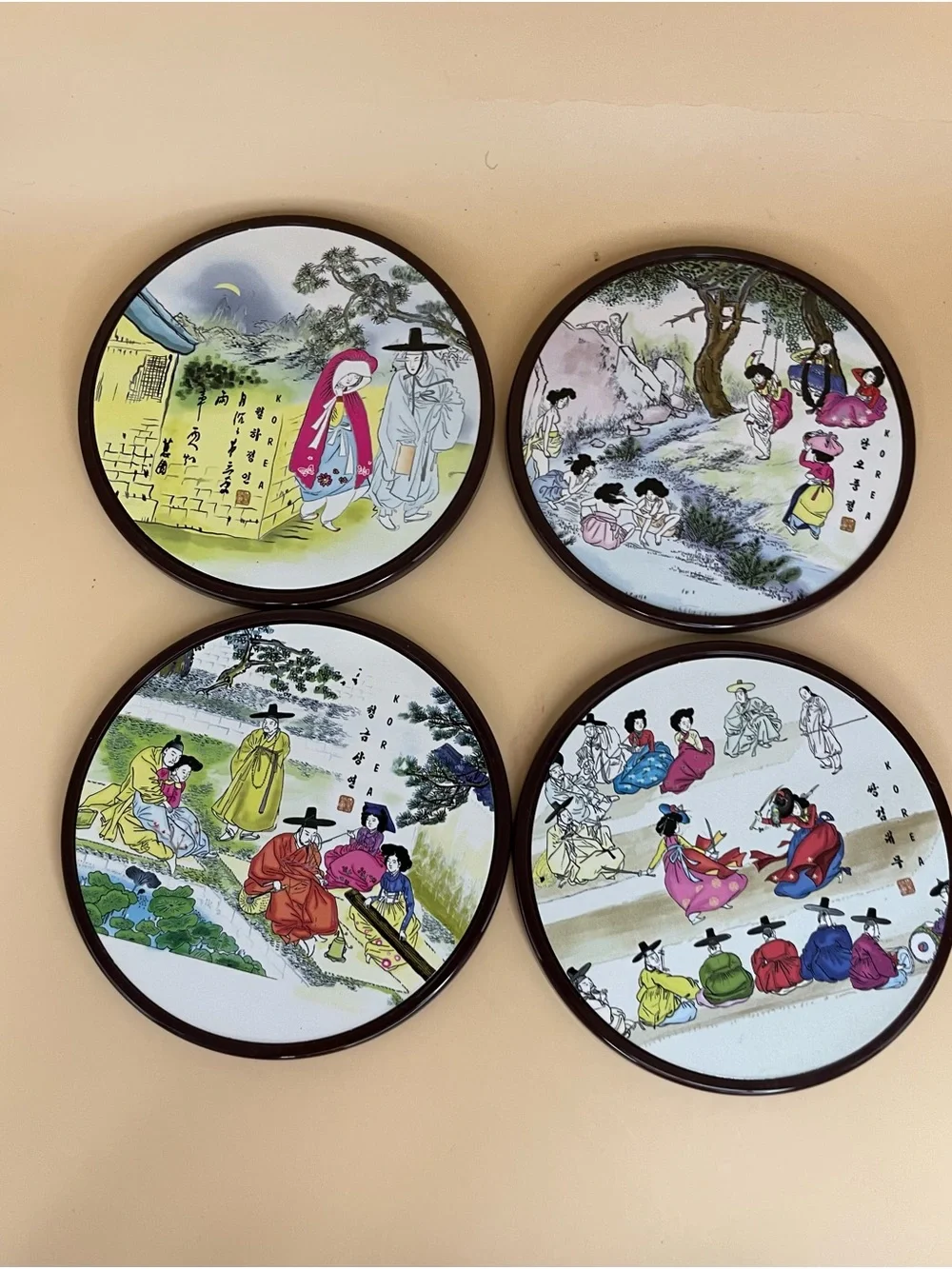 Moongori Korean traditional coaster set